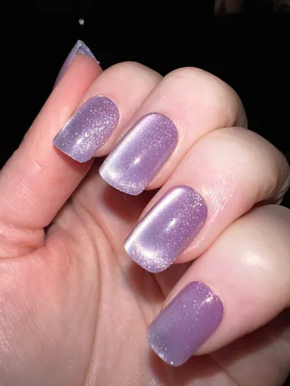 Kleo Kolor Violette Press-On Gel Nails Long Square Lilac Magnetic French NIB